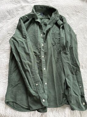 J. Crew Olive Green Long-Sleeve Button-Down Shirt